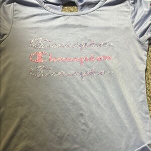 Champion Light Blue Graphic Tee